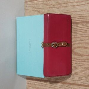 Samantha Thavasa Pink & Brown Leather Wallet - Buckle Accent – Designer Japan
